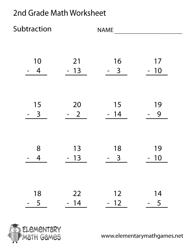 Subtraction Worksheets 2nd Grade Free Printable