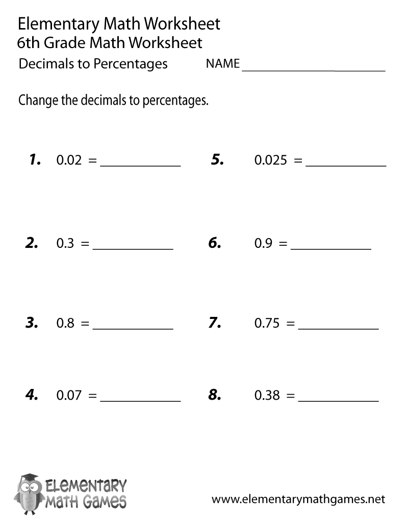 Grade 6 Math Problems Worksheets